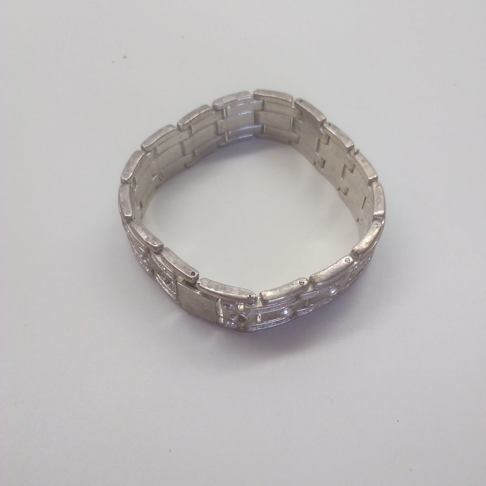Silver Link Bracelet with Rhinestones Bracelet